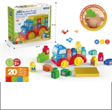 Lights & Music Sliding Educational Alphabet Building Block Car (20 pieces) with 3 AG13 batteries (Sl product reference CPS347696